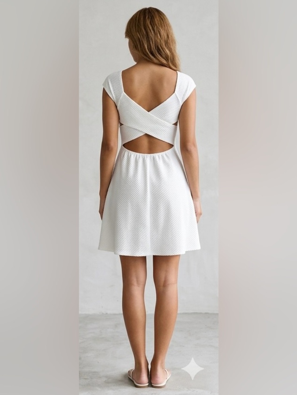 Too Good to Be True Criss Cross Cut Back Ribbed Mini Dress - Picture 2 of 13